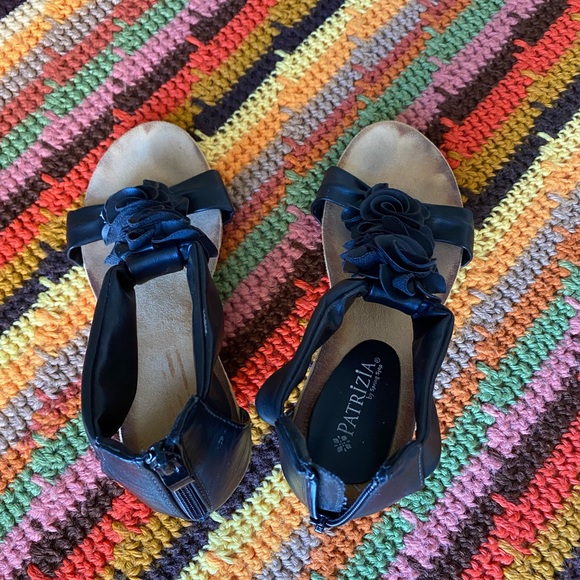 Patrizia Black Zipper Back Harlequin-B Wedge Sandles size 38 - Picture 8 of 11